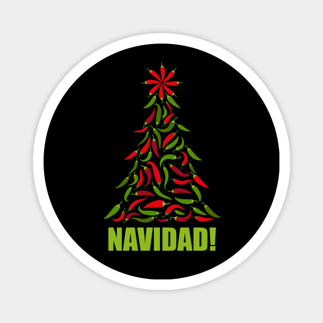 Red and Green Chile Navidad Tree Magnet by NeddyBetty